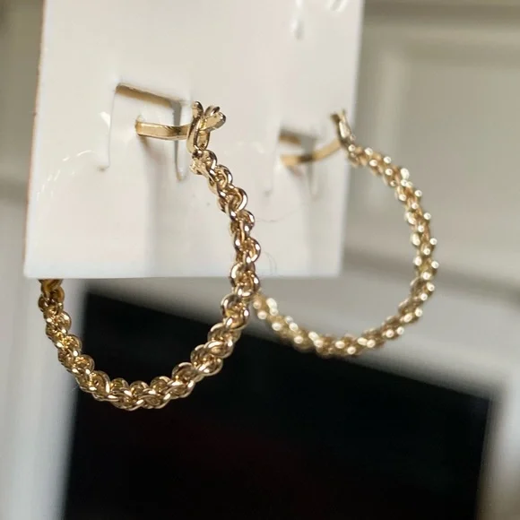 vintage yellow gold over 925 sterling silver hoop earrings. - Picture 6 of 15